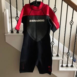 SEA-DOO Sz L Stallion Wetsuit Ultra 4-Way Flex Red Black